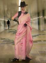 Habutai Silk Pink Festival Wear Weaving Saree